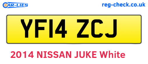 YF14ZCJ are the vehicle registration plates.