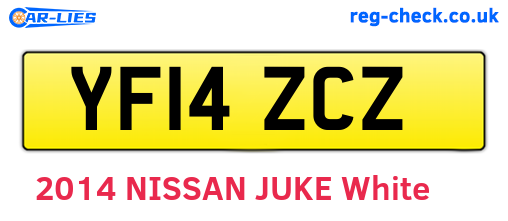 YF14ZCZ are the vehicle registration plates.
