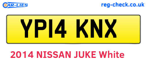 YP14KNX are the vehicle registration plates.
