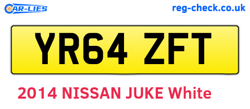 YR64ZFT are the vehicle registration plates.