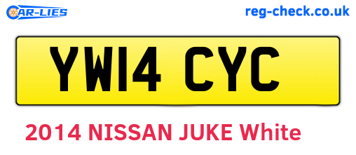YW14CYC are the vehicle registration plates.