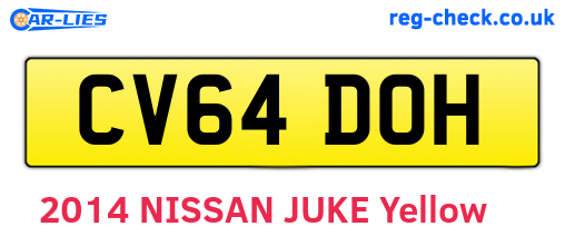 CV64DOH are the vehicle registration plates.
