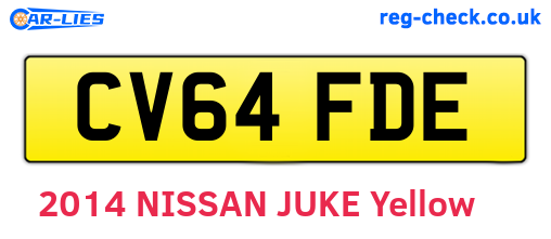 CV64FDE are the vehicle registration plates.