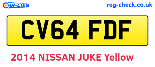 CV64FDF are the vehicle registration plates.