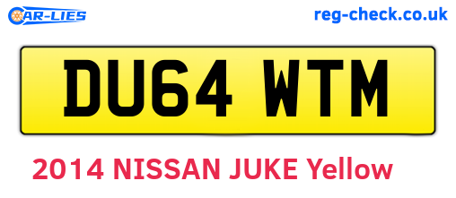 DU64WTM are the vehicle registration plates.