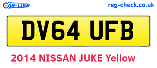 DV64UFB are the vehicle registration plates.