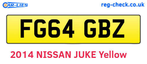 FG64GBZ are the vehicle registration plates.