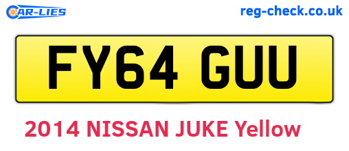 FY64GUU are the vehicle registration plates.