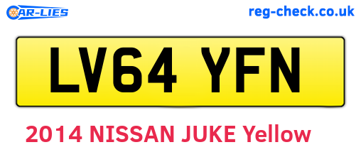 LV64YFN are the vehicle registration plates.