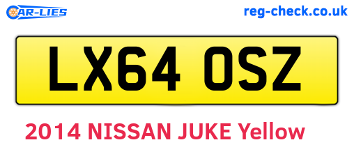 LX64OSZ are the vehicle registration plates.