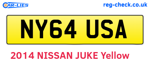 NY64USA are the vehicle registration plates.