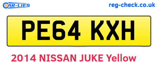 PE64KXH are the vehicle registration plates.