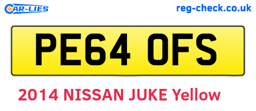 PE64OFS are the vehicle registration plates.