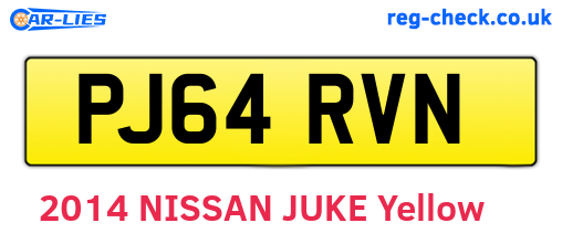 PJ64RVN are the vehicle registration plates.