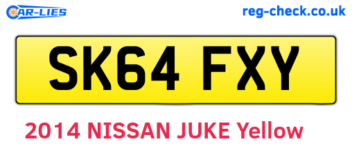 SK64FXY are the vehicle registration plates.