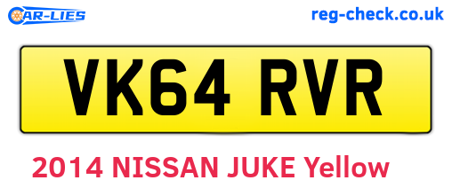 VK64RVR are the vehicle registration plates.