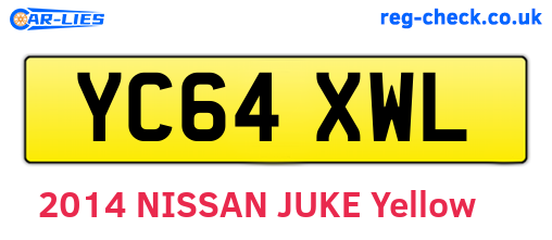 YC64XWL are the vehicle registration plates.