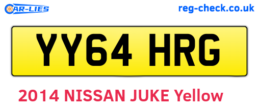 YY64HRG are the vehicle registration plates.