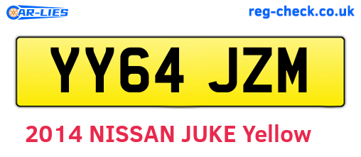 YY64JZM are the vehicle registration plates.