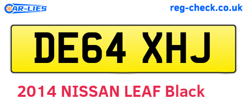 DE64XHJ are the vehicle registration plates.