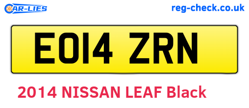 EO14ZRN are the vehicle registration plates.