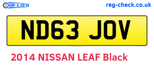 ND63JOV are the vehicle registration plates.