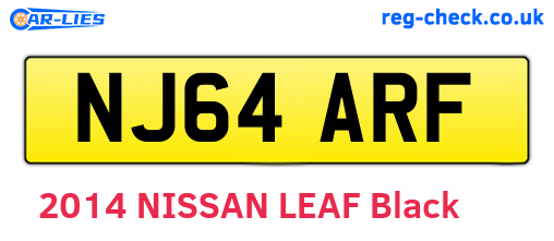 NJ64ARF are the vehicle registration plates.