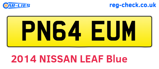 PN64EUM are the vehicle registration plates.