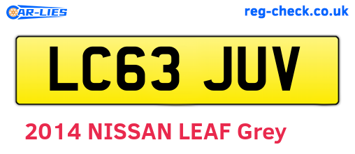 LC63JUV are the vehicle registration plates.