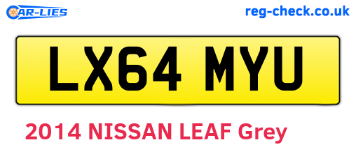 LX64MYU are the vehicle registration plates.