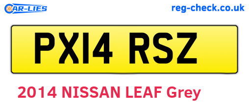 PX14RSZ are the vehicle registration plates.