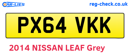 PX64VKK are the vehicle registration plates.