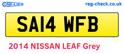 SA14WFB are the vehicle registration plates.