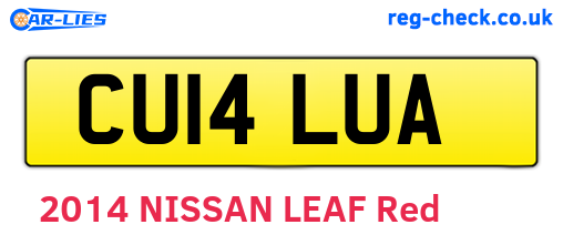 CU14LUA are the vehicle registration plates.