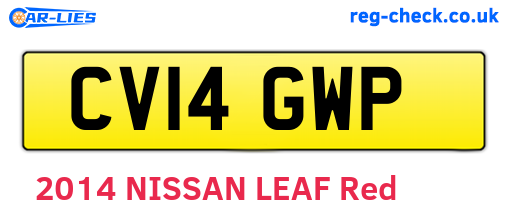 CV14GWP are the vehicle registration plates.