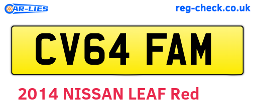 CV64FAM are the vehicle registration plates.
