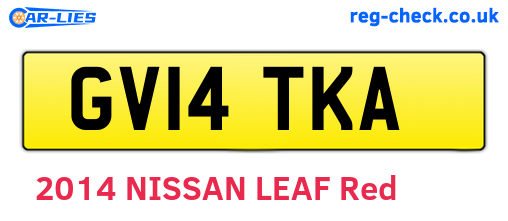 GV14TKA are the vehicle registration plates.