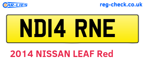 ND14RNE are the vehicle registration plates.