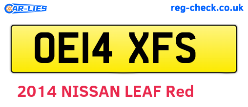 OE14XFS are the vehicle registration plates.