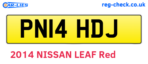 PN14HDJ are the vehicle registration plates.