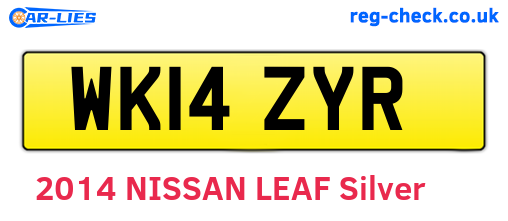 WK14ZYR are the vehicle registration plates.