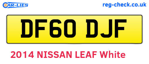 DF60DJF are the vehicle registration plates.