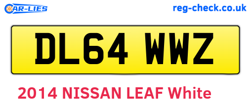 DL64WWZ are the vehicle registration plates.
