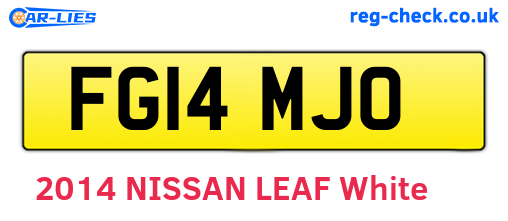 FG14MJO are the vehicle registration plates.