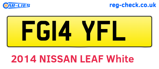 FG14YFL are the vehicle registration plates.