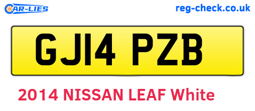GJ14PZB are the vehicle registration plates.