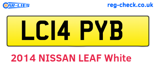 LC14PYB are the vehicle registration plates.