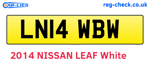 LN14WBW are the vehicle registration plates.