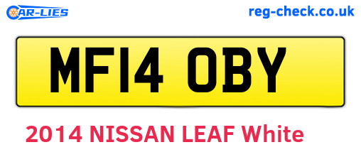 MF14OBY are the vehicle registration plates.