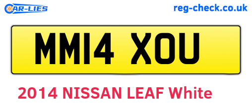MM14XOU are the vehicle registration plates.